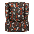 Accent Chair For Living Room Brown Mix Polyester Fabric