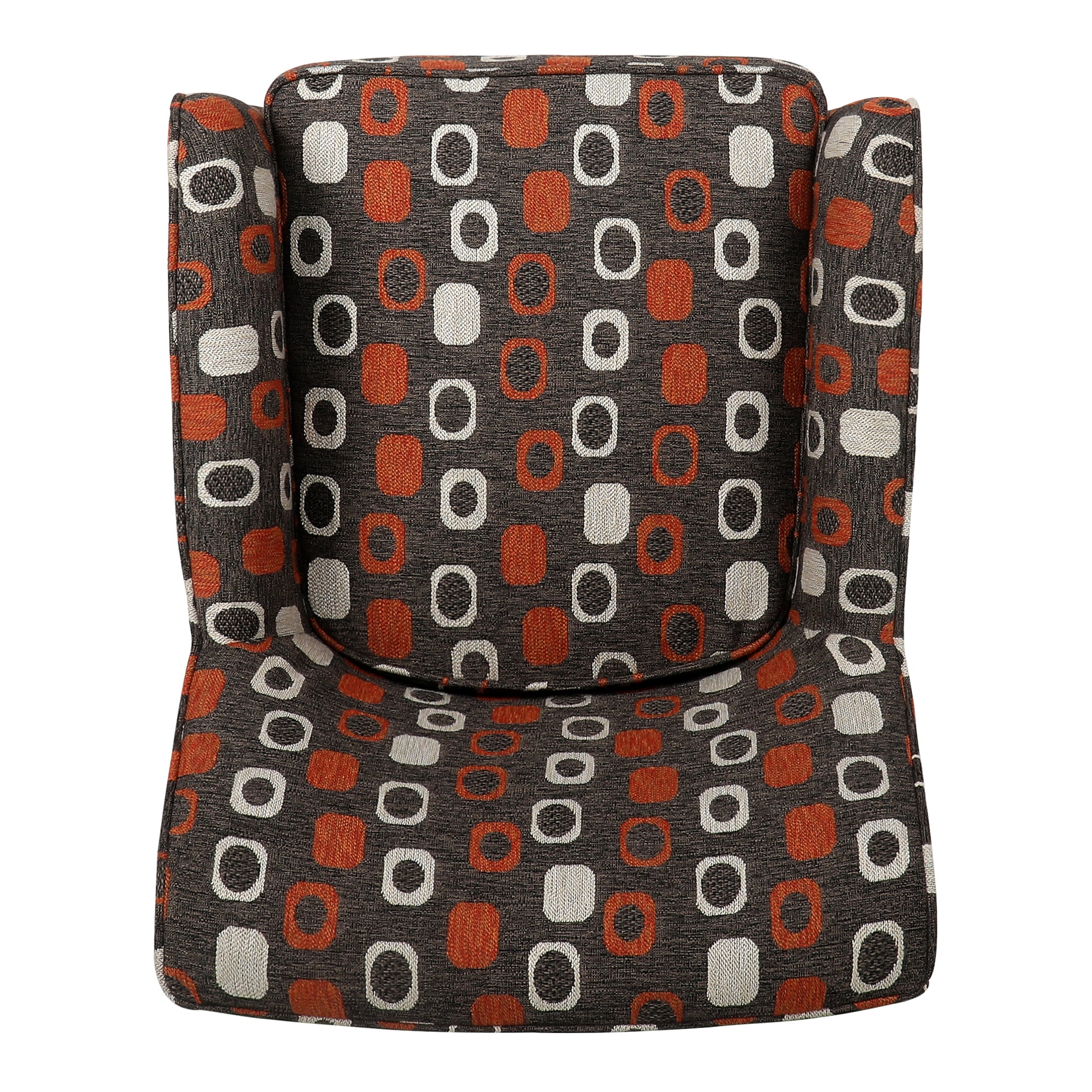 Accent Chair For Living Room Brown Mix Polyester Fabric