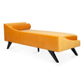 Right Square Arm Reclining Chaise Lounge Yellow Fabric