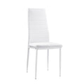 Modern Style White Metal Finish Side Chairs 2Pc Set Faux Leather Covered Contemporary Dining Room Furniture White Dining Room Ultra Modern Metal