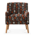 Accent Chair For Living Room Brown Mix Polyester Fabric