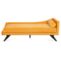 Right Square Arm Reclining Chaise Lounge Yellow Fabric