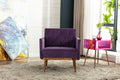 Coolmore Accent Chair ,Leisure Single Sofa With Rose Golden Feet Purple Polyester