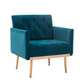 Coolmore Accent Chair ,Leisure Single Sofa With Rose Golden Feet Teal Polyester