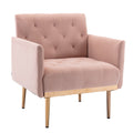 Coolmore Accent Chair ,Leisure Single Sofa With Rose Golden Feet Pink Polyester