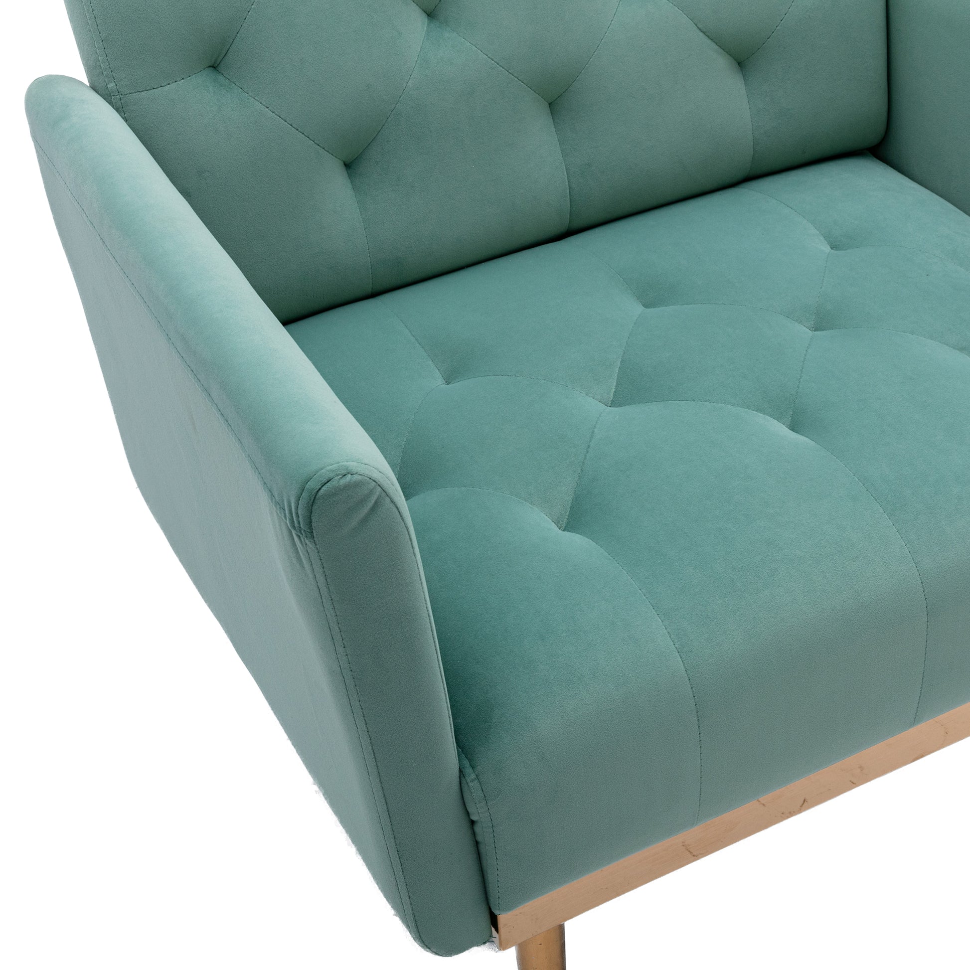 Coolmore Accent Chair ,Leisure Single Sofa With Rose Golden Feet Mint Green Polyester