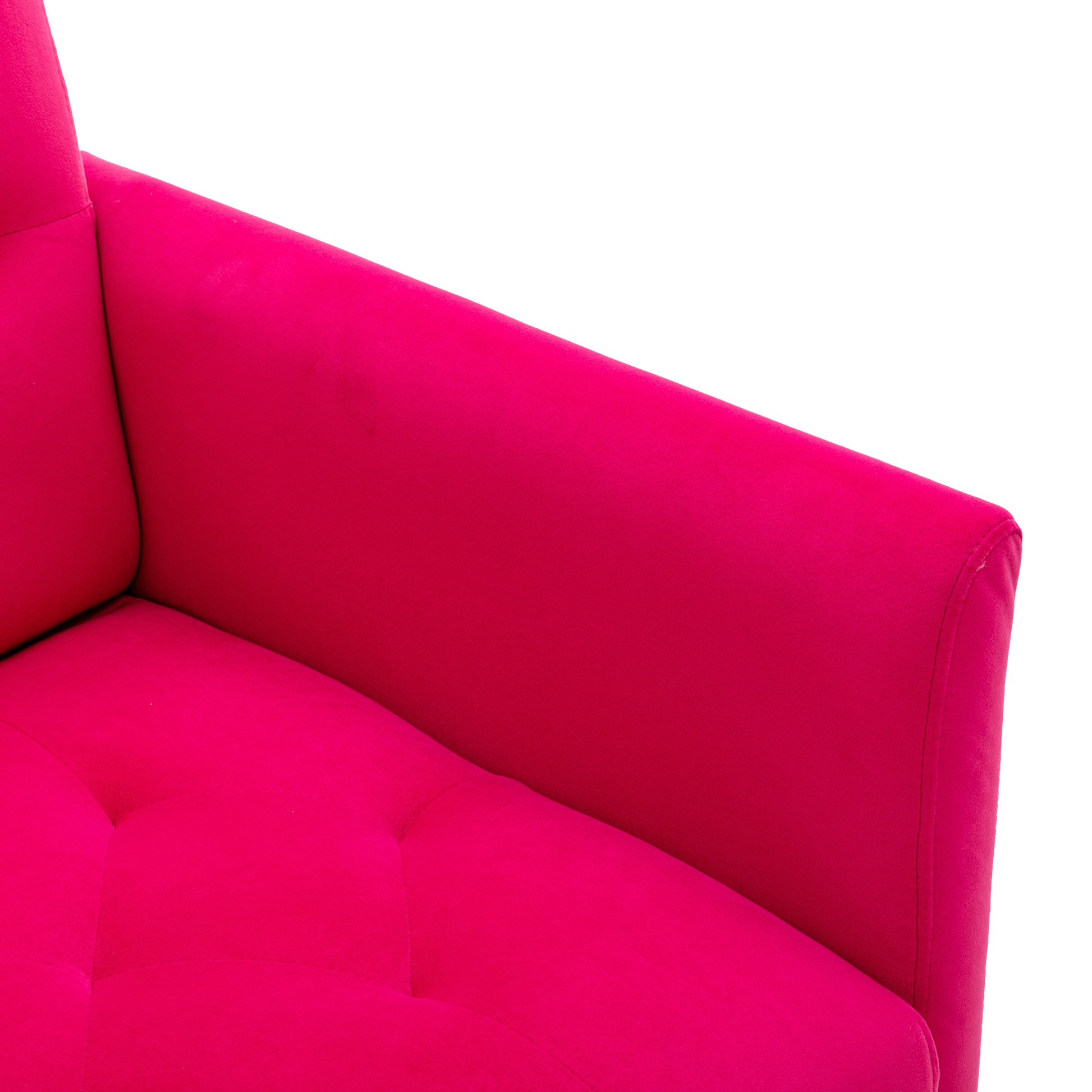 Coolmore Accent Chair ,Leisure Single Sofa With Rose Golden Feet Rose Red Polyester