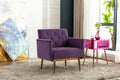 Coolmore Accent Chair ,Leisure Single Sofa With Rose Golden Feet Purple Polyester