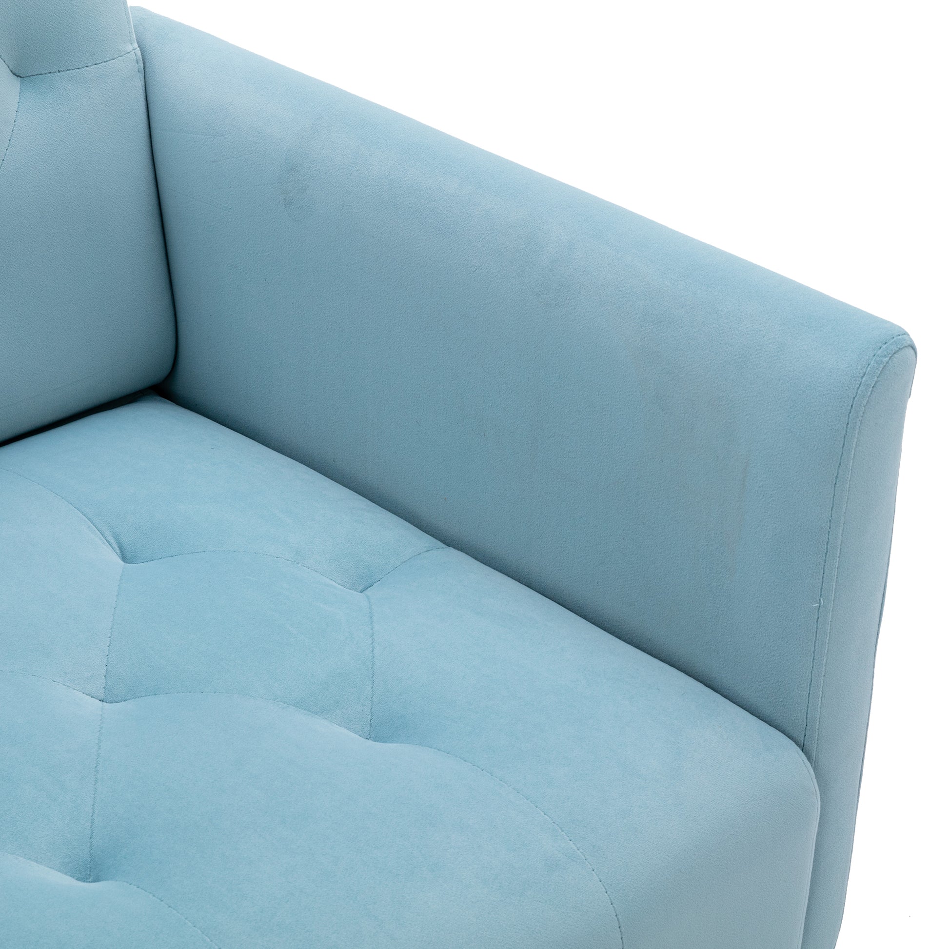 Coolmore Accent Chair ,Leisure Single Sofa With Rose Golden Feet Blue Polyester