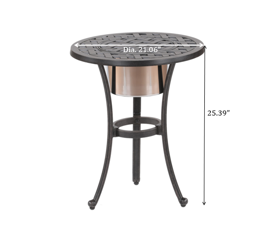 21" Round Aluminum Bistro Table Antique Bronze Aluminum