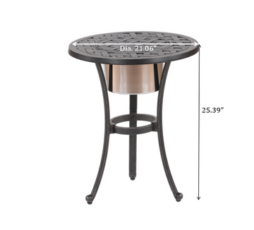 21" Round Aluminum Bistro Table Antique Bronze Aluminum