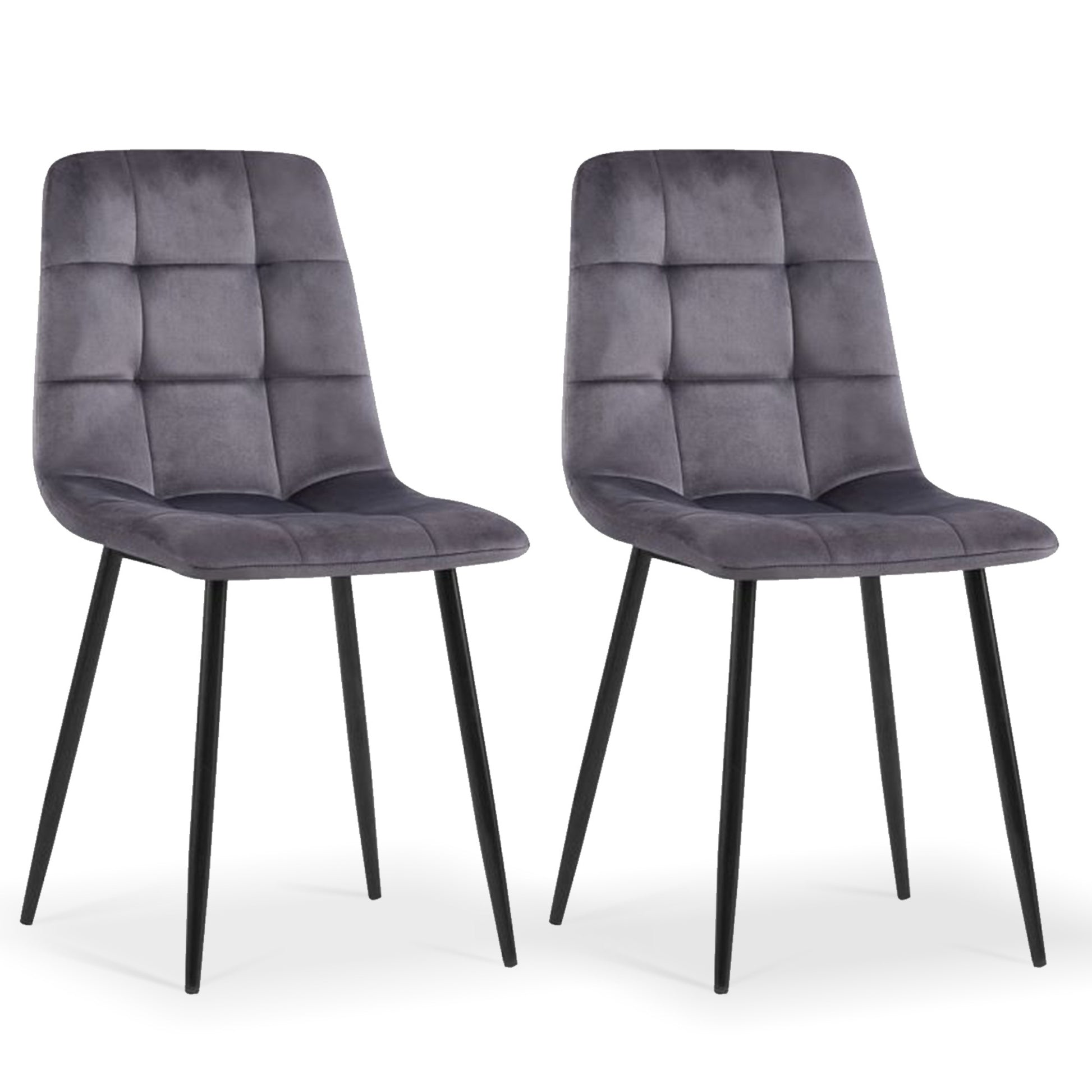 Grey Velvet Dining Chairs Set Of 2,Dining Room Side Seating, Kitchen Chairs With Metal Legs For Living Room Grey Foam Velvet