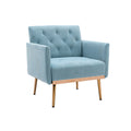 Coolmore Accent Chair ,Leisure Single Sofa With Rose Golden Feet Blue Polyester