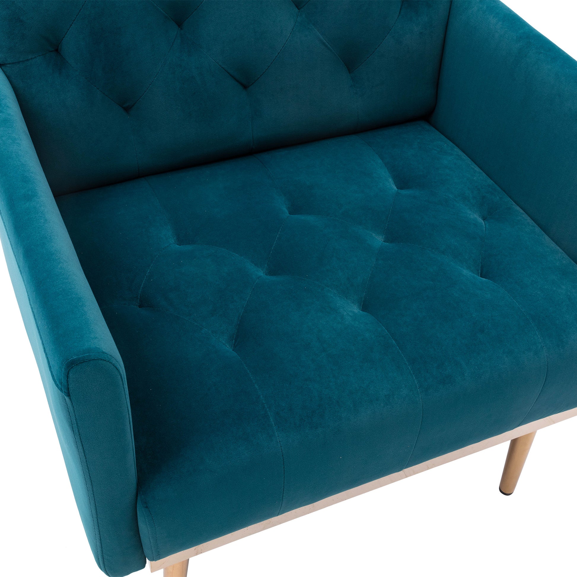 Coolmore Accent Chair ,Leisure Single Sofa With Rose Golden Feet Teal Polyester