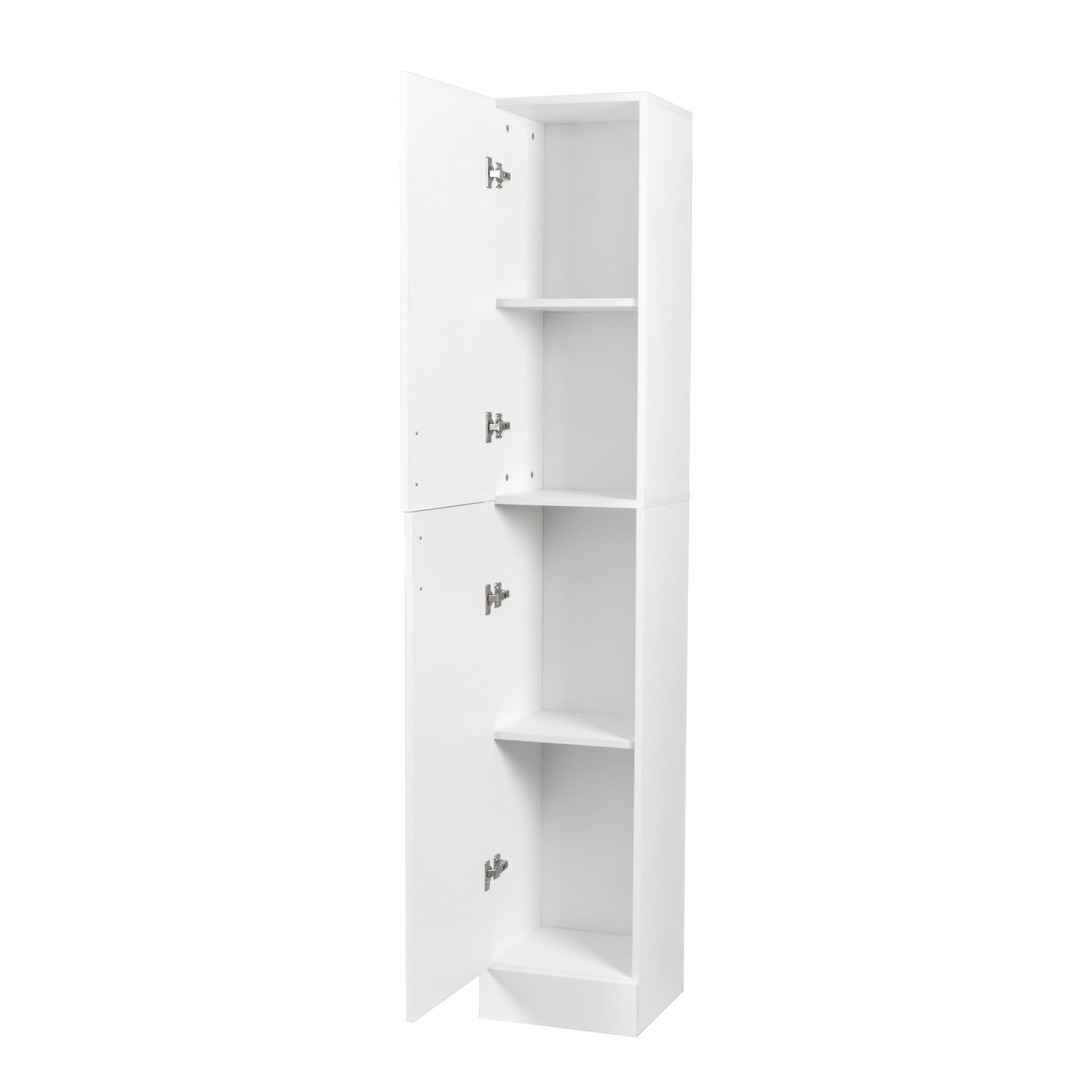 Freestanding Cabinet With Inadjustable Shelves And Two Doors For Kitchen, Dining Room, White White Mdf