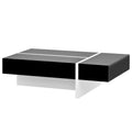 Contemporary Rectangle Design Living Room Furniture, Modern High Gloss Surface Cocktail Table, Center Table For Sofa Or Upholstered Chairs, 45.2*25.5*13.7In, Black Black Particle Board