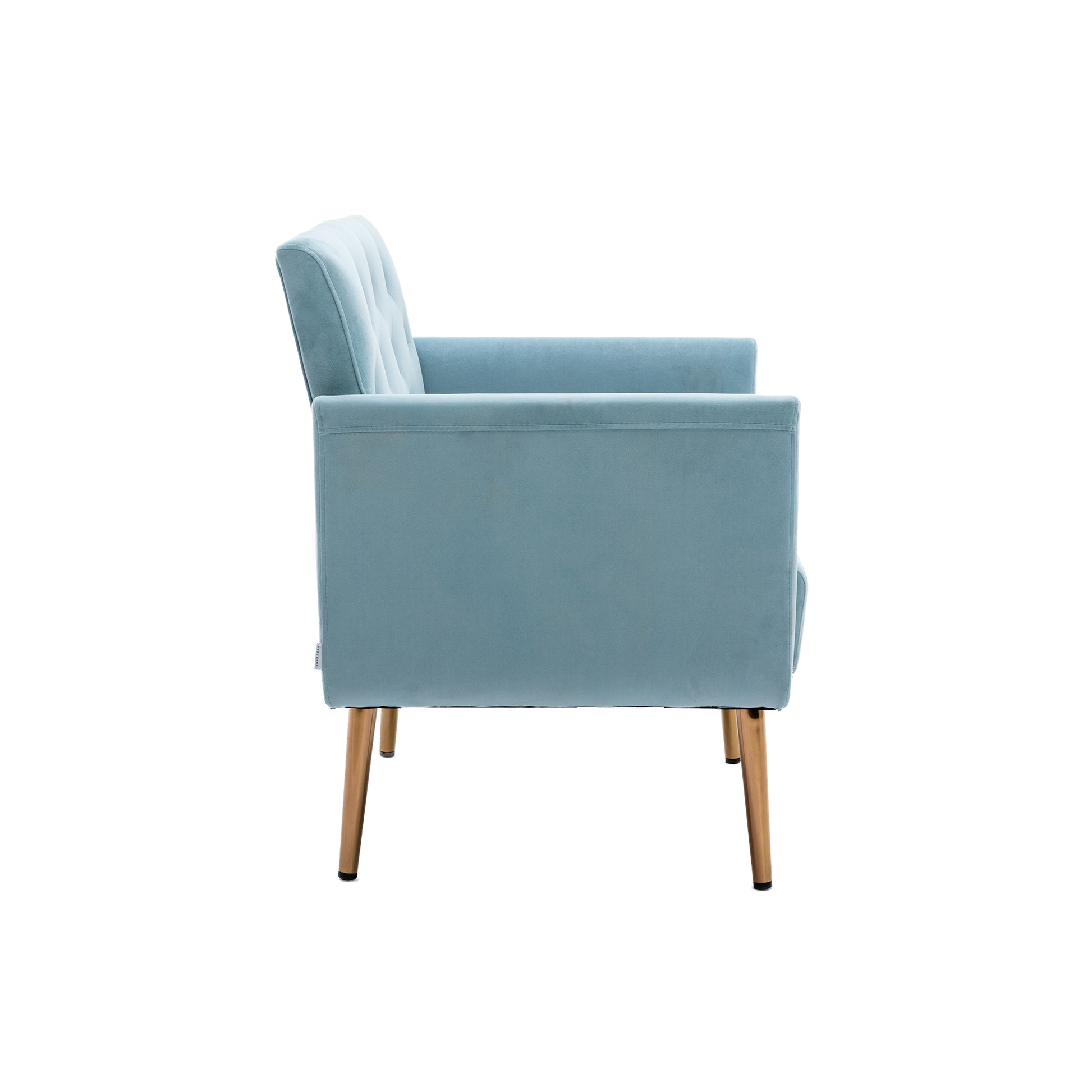 Coolmore Accent Chair ,Leisure Single Sofa With Rose Golden Feet Blue Polyester