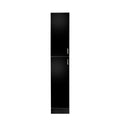 Freestanding Cabinet With Inadjustable Shelves And Two Doors For Kitchen, Dining Room,Black Black Mdf