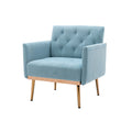 Coolmore Accent Chair ,Leisure Single Sofa With Rose Golden Feet Blue Polyester