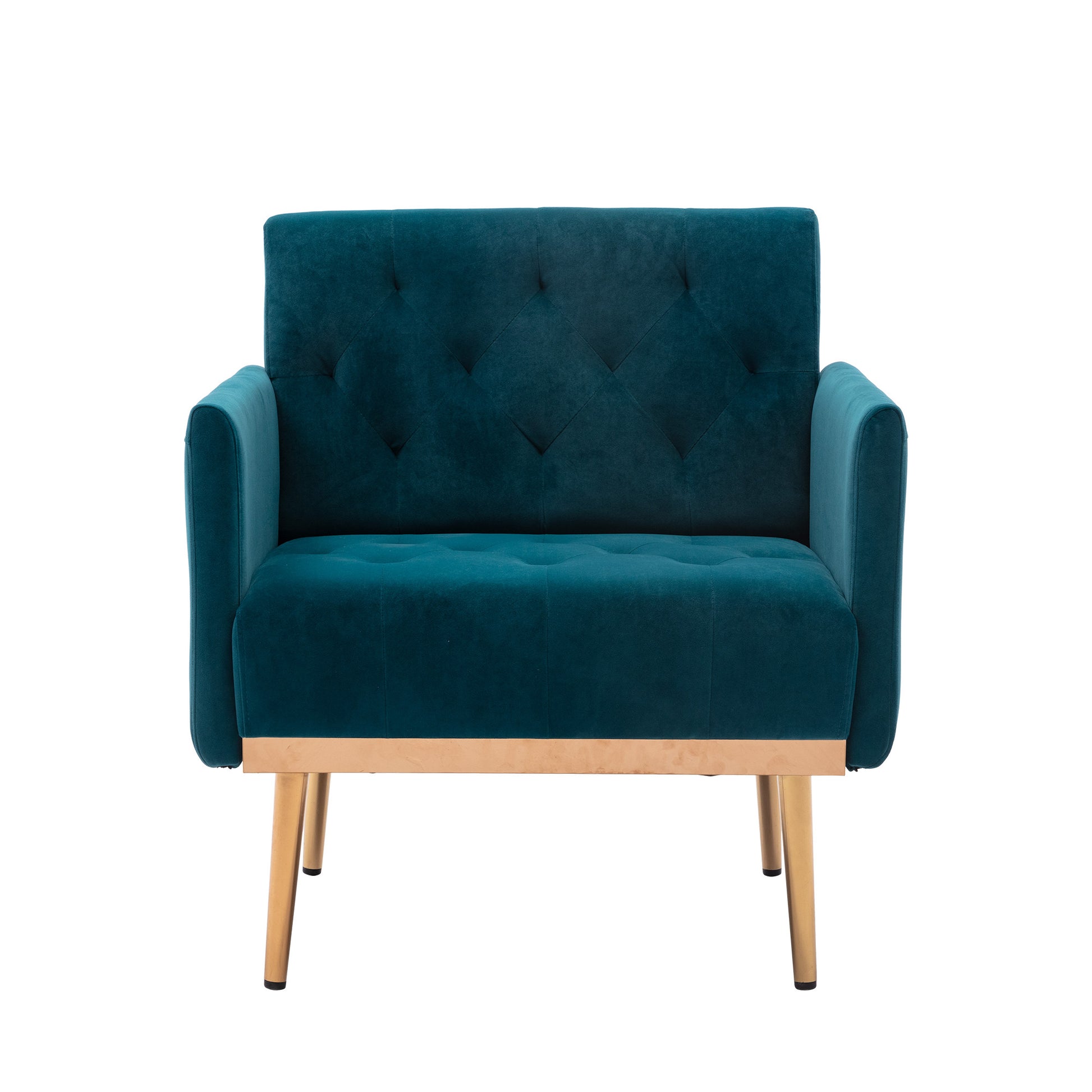 Coolmore Accent Chair ,Leisure Single Sofa With Rose Golden Feet Teal Polyester