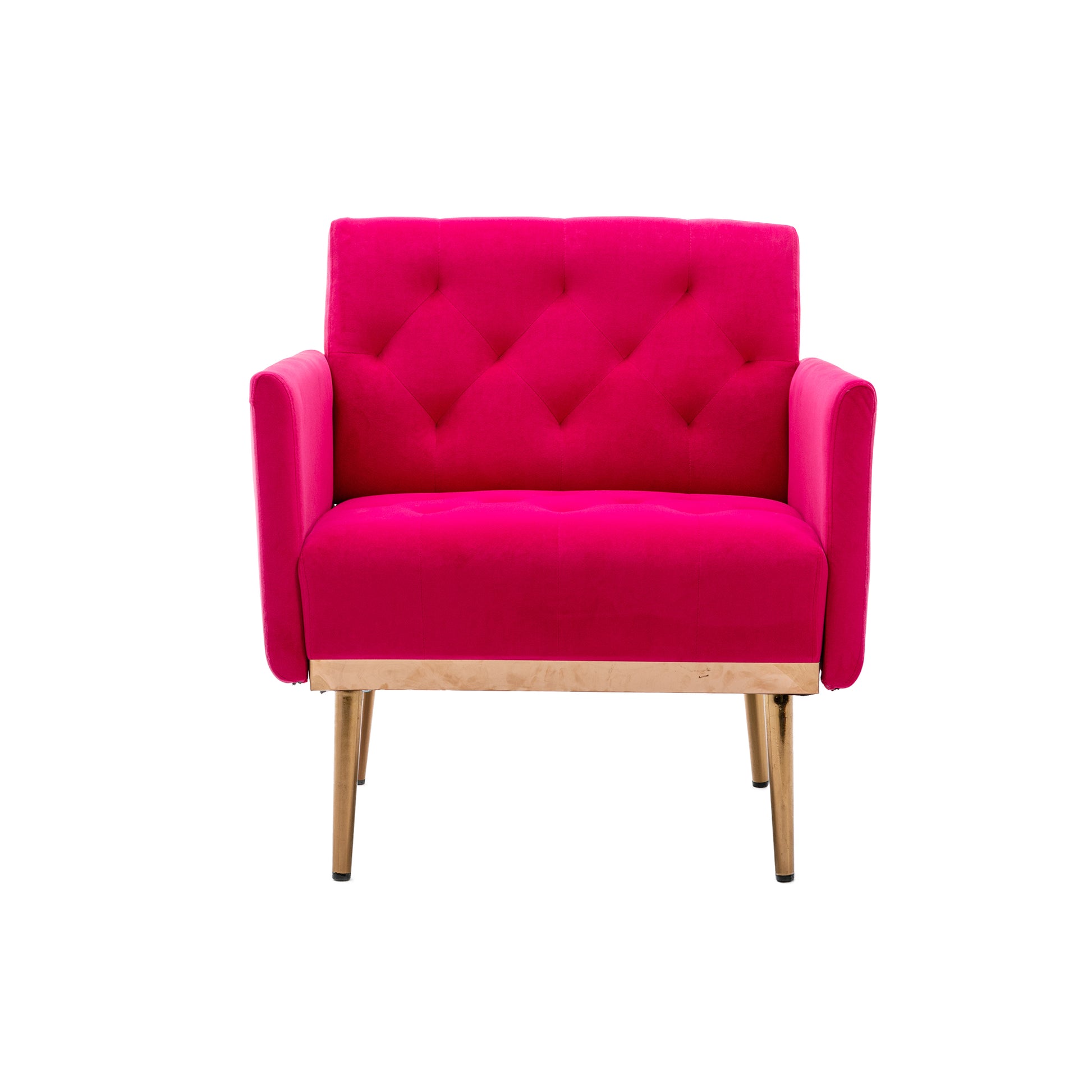 Coolmore Accent Chair ,Leisure Single Sofa With Rose Golden Feet Rose Red Polyester