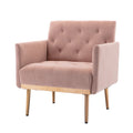 Coolmore Accent Chair ,Leisure Single Sofa With Rose Golden Feet Pink Polyester