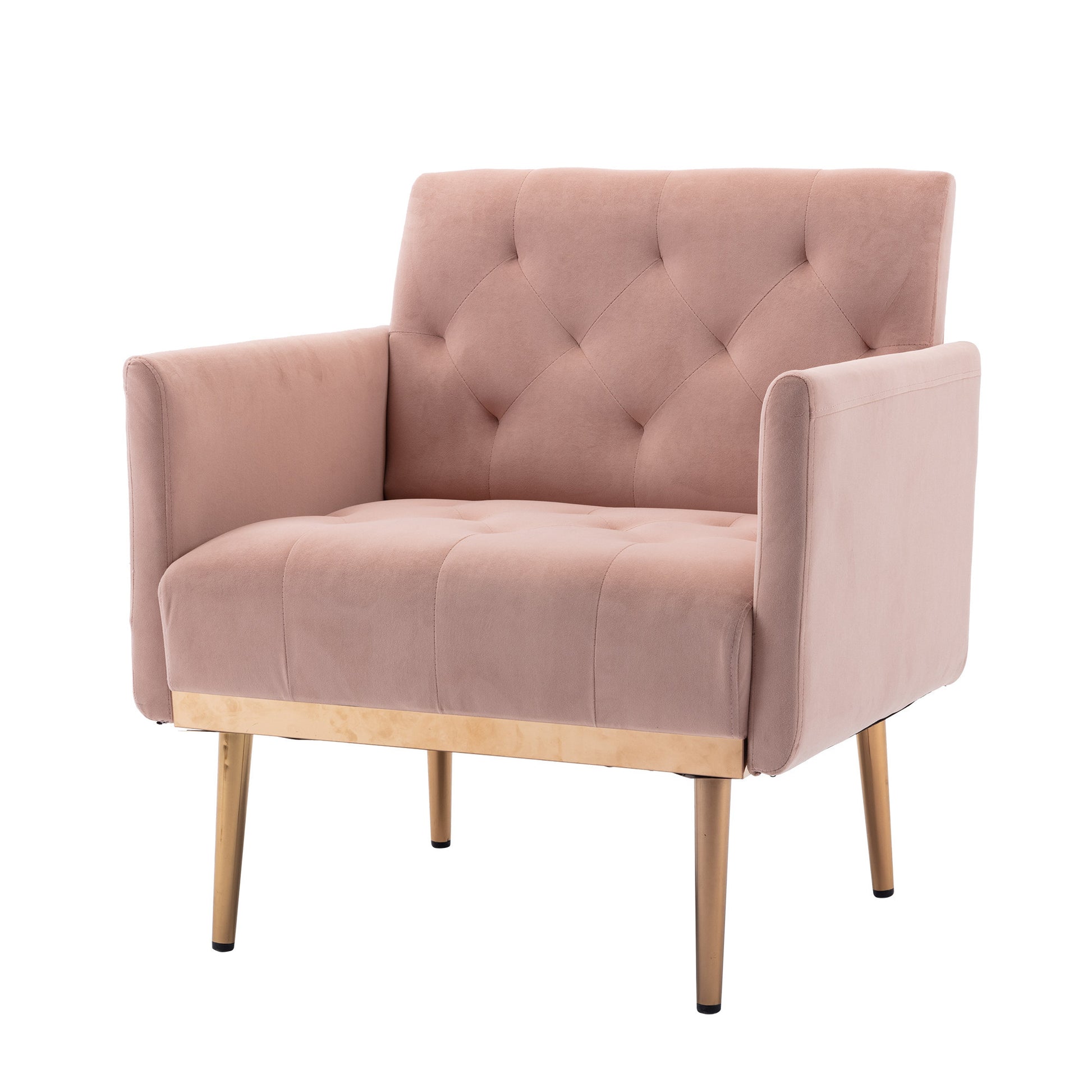 Coolmore Accent Chair ,Leisure Single Sofa With Rose Golden Feet Pink Polyester