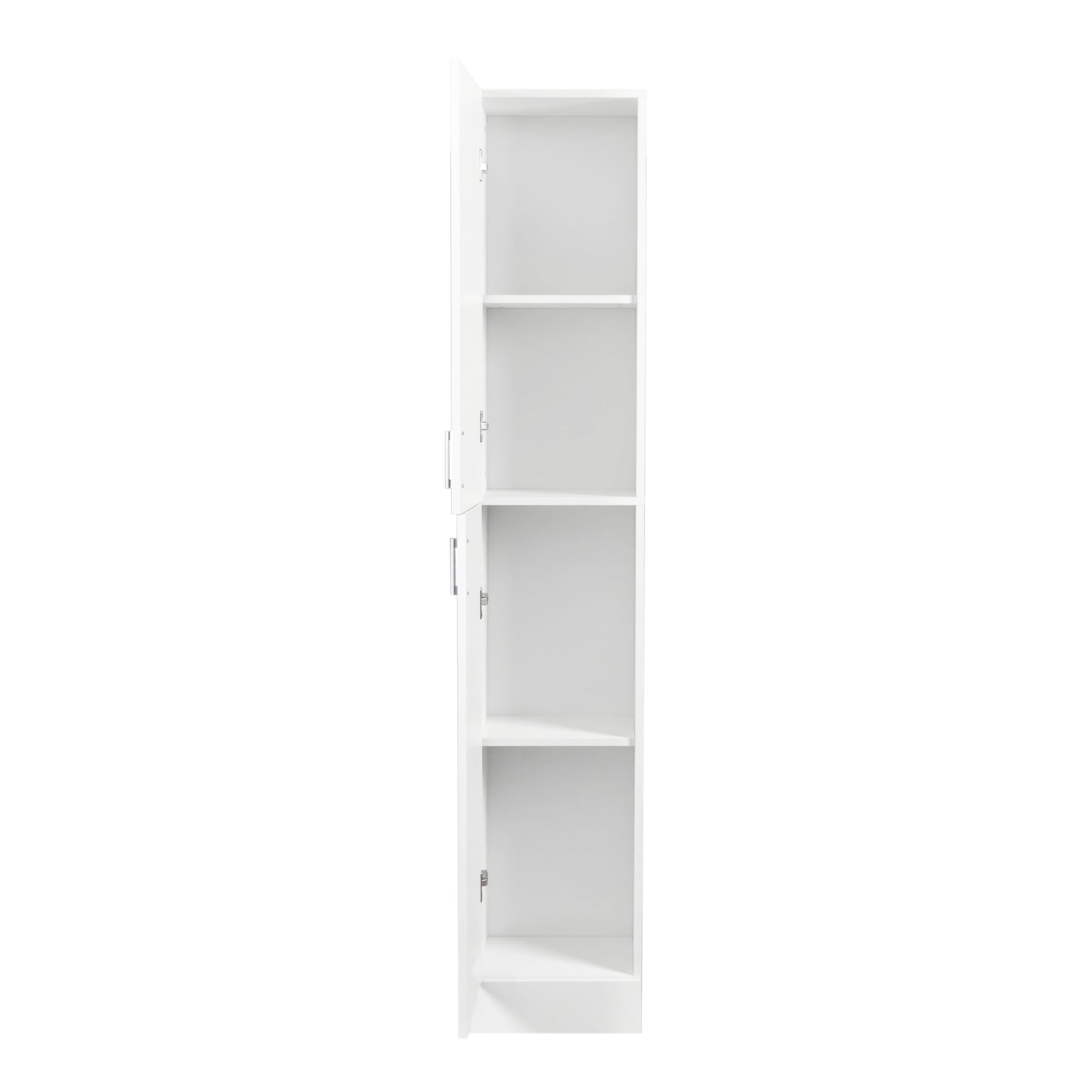 Freestanding Cabinet With Inadjustable Shelves And Two Doors For Kitchen, Dining Room, White White Mdf