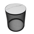Set Of 2 Nesting Metal Round Coffee Table, Side Table Mdf Top End Table Nightstand For Indoor Multifunctional Use Black Metal & Wood