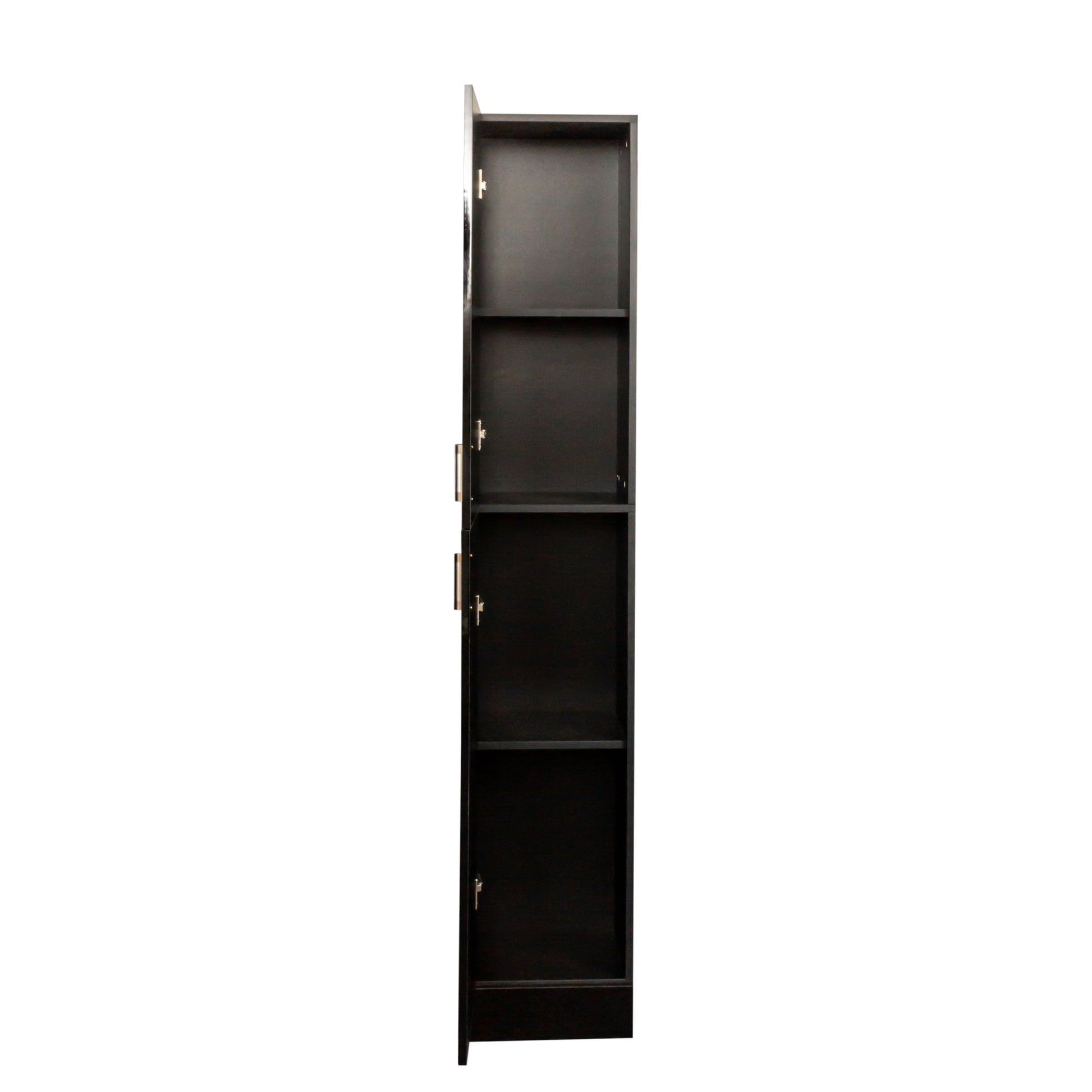 Freestanding Cabinet With Inadjustable Shelves And Two Doors For Kitchen, Dining Room,Black Black Mdf