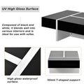 Contemporary Rectangle Design Living Room Furniture, Modern High Gloss Surface Cocktail Table, Center Table For Sofa Or Upholstered Chairs, 45.2*25.5*13.7In, Black Black Particle Board