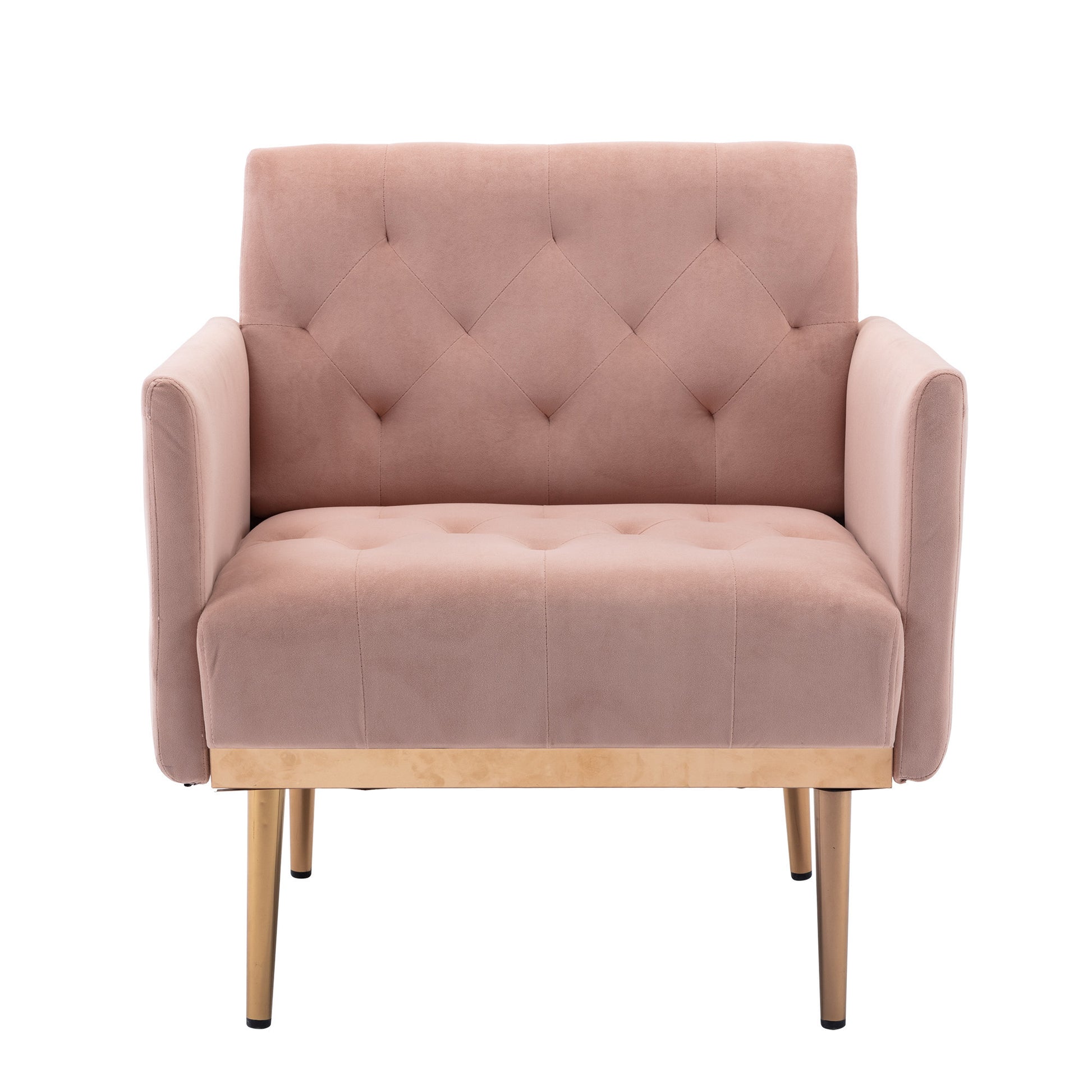 Coolmore Accent Chair ,Leisure Single Sofa With Rose Golden Feet Pink Polyester