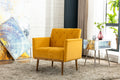 Coolmore Accent Chair ,Leisure Single Sofa With Rose Golden Feet Mustard Polyester
