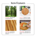 Teak Cutting Board Reversible Chopping Serving Board Multipurpose Food Safe Thick Board, Small Large Size 15.8X15.8X1.25 Inches Natural Solid Wood