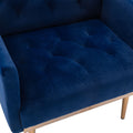 Coolmore Accent Chair ,Leisure Single Sofa With Rose Golden Feet Navy Polyester