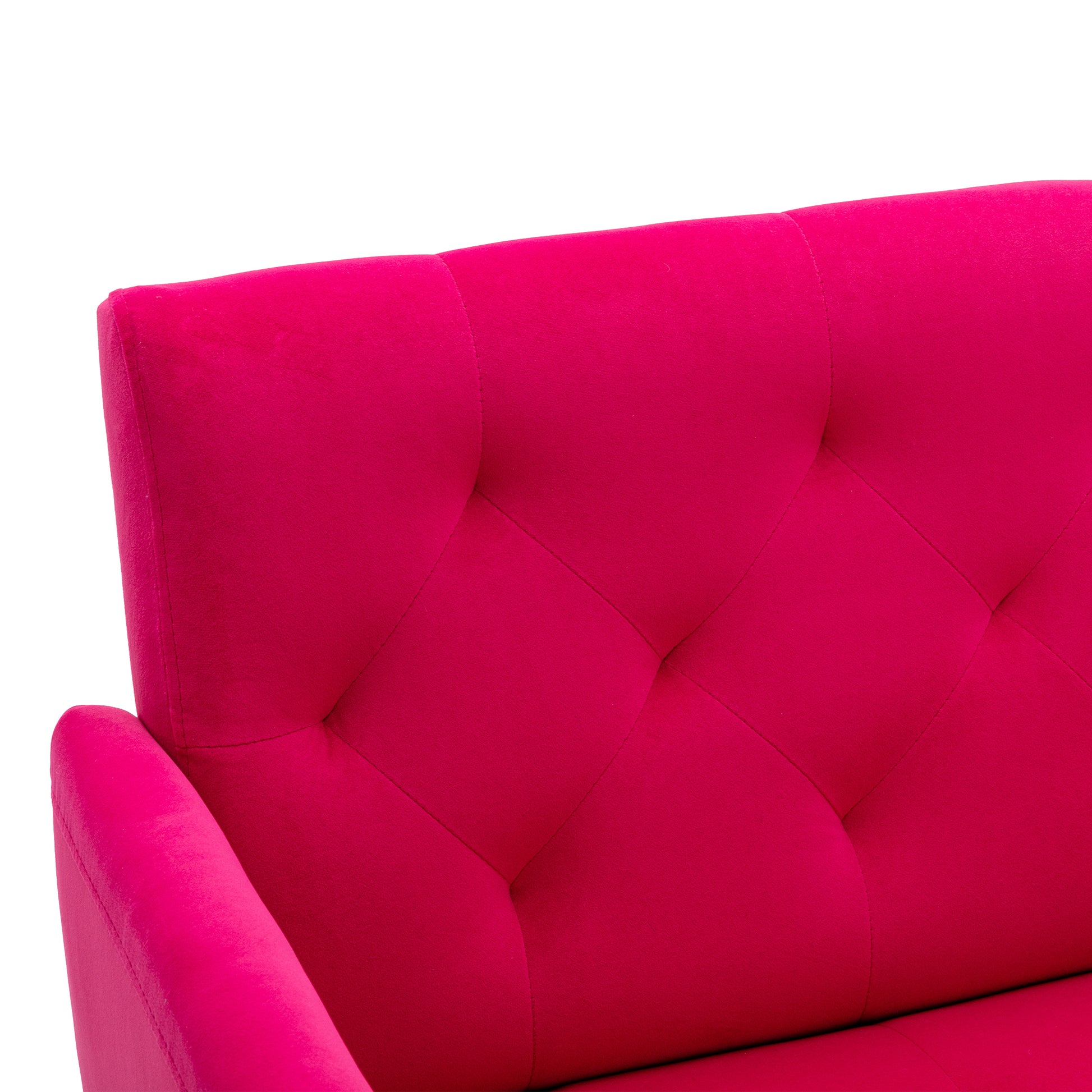 Coolmore Accent Chair ,Leisure Single Sofa With Rose Golden Feet Rose Red Polyester
