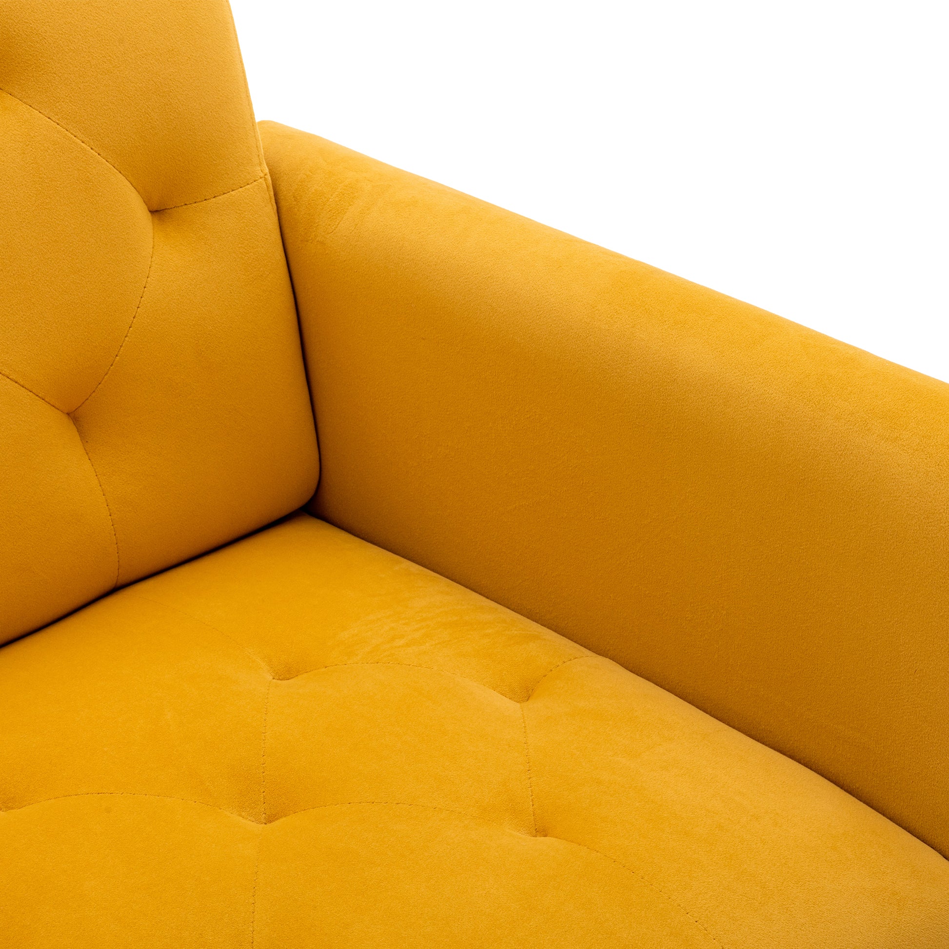 Coolmore Accent Chair ,Leisure Single Sofa With Rose Golden Feet Mustard Polyester