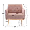 Coolmore Accent Chair ,Leisure Single Sofa With Rose Golden Feet Pink Polyester