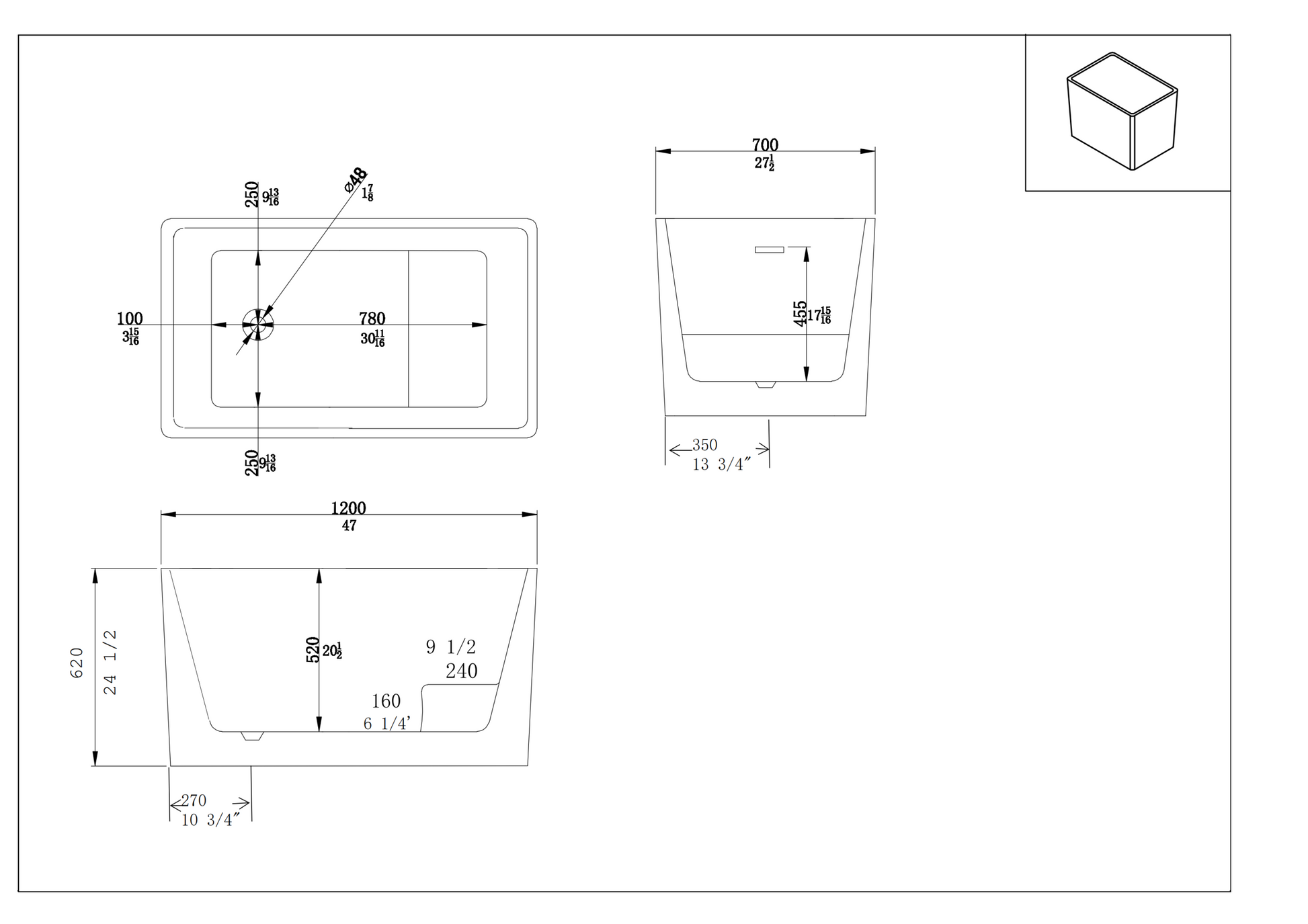 Freestanding Acrylic Flatbottom Soaking Tub Bathtub In White White Ceramic