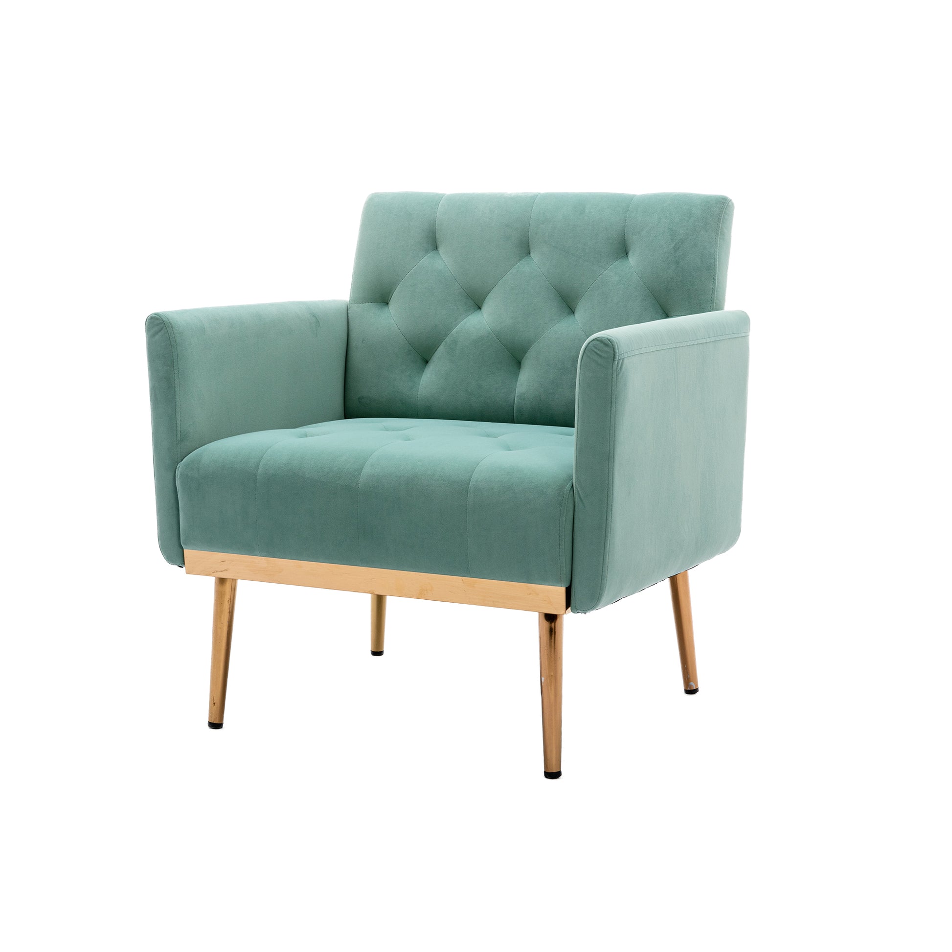 Coolmore Accent Chair ,Leisure Single Sofa With Rose Golden Feet Mint Green Polyester