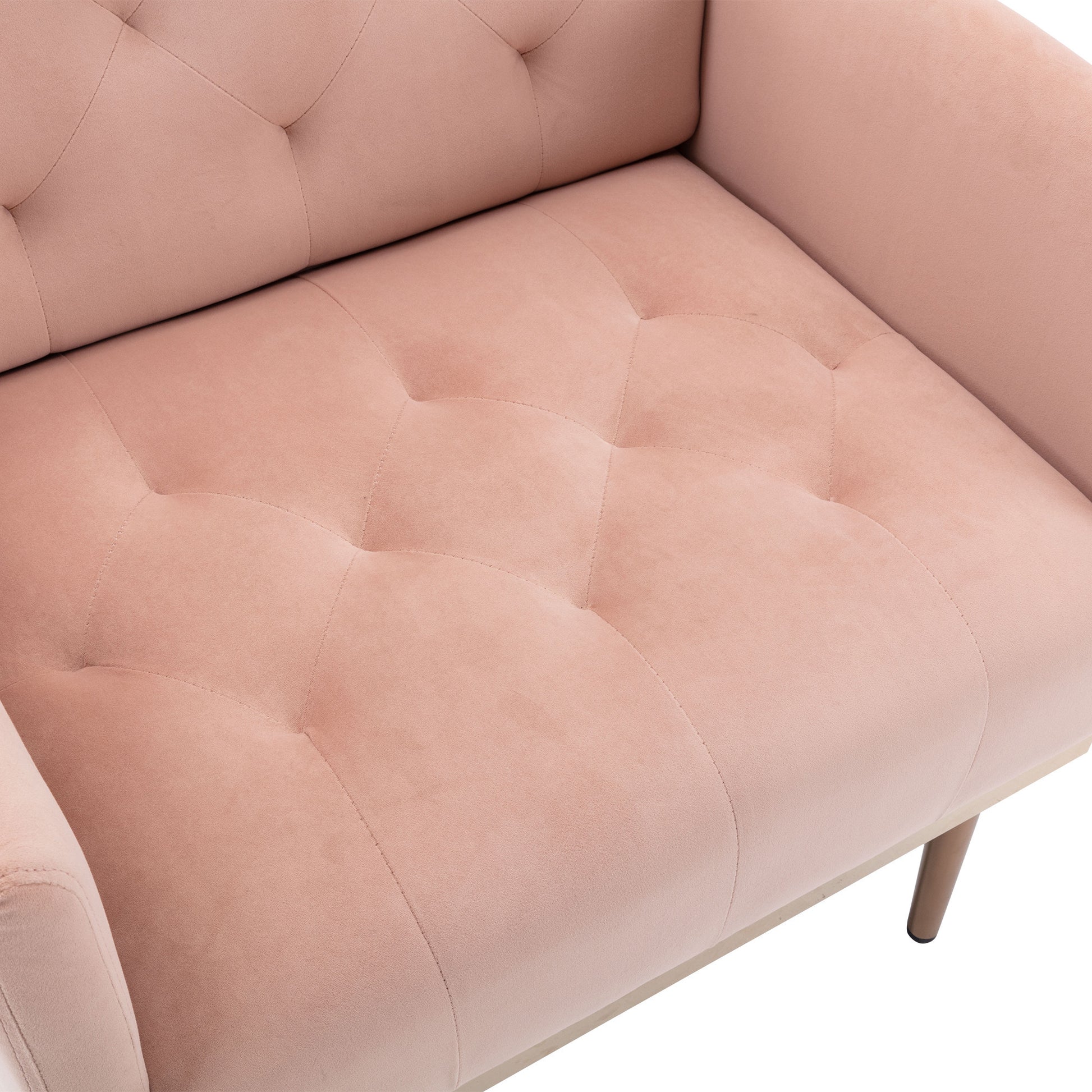 Coolmore Accent Chair ,Leisure Single Sofa With Rose Golden Feet Pink Polyester
