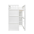 Twin Size House Loft Bed With Ladder White Gray Frame White Gray Solid Wood