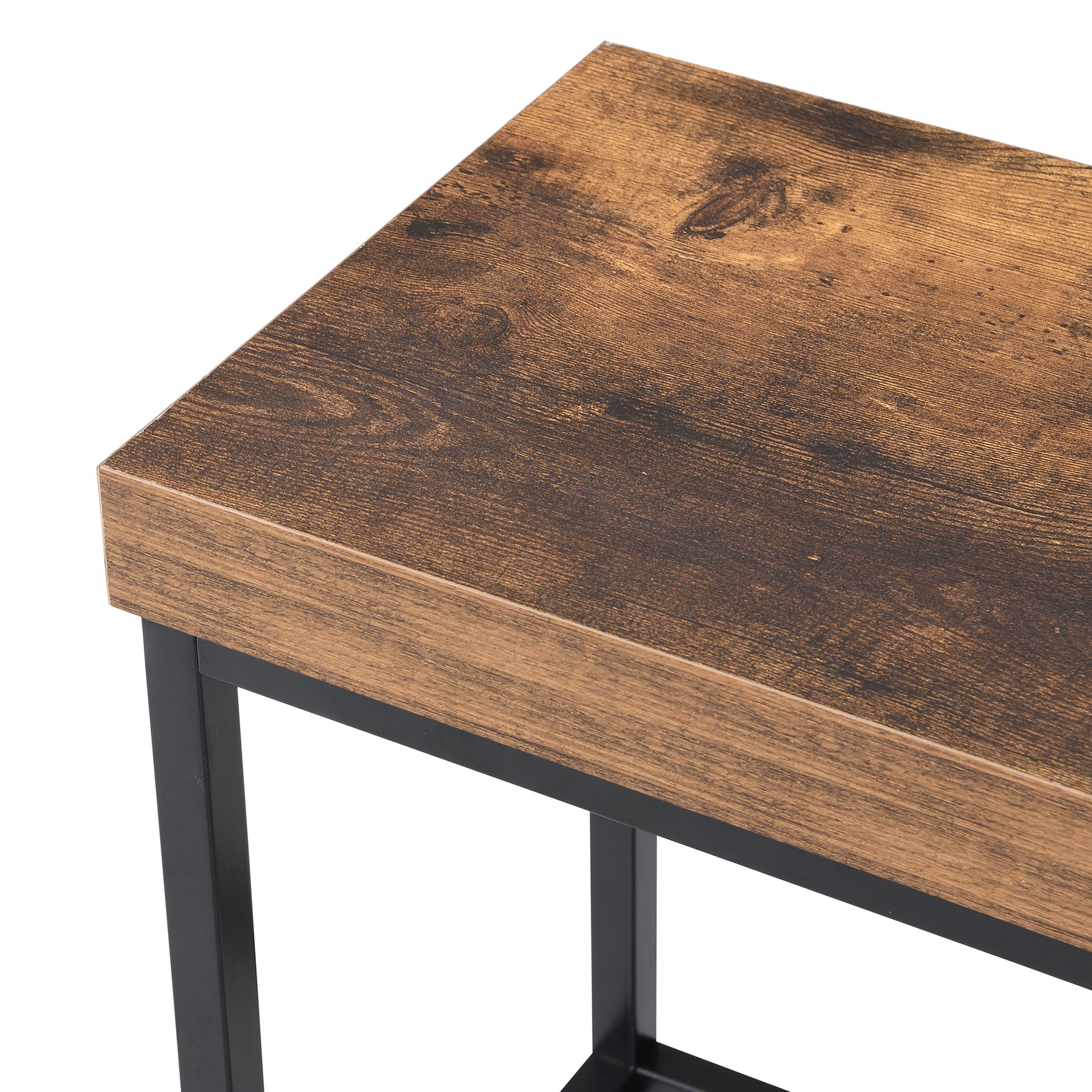 Farmhouse Kitchen Island Set With Drop Leaf And 2 Seatings,Dining Table Set With Storage Cabinet, Drawers And Towel Rack, Black Rustic Brown Black Kitchen Farmhouse Rectangular Kitchen Island Sets