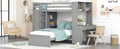 Twin Size Loft Bed With A Stand Alone Bed, Shelves,Desk,And Wardrobe Gray Gray Solid Wood