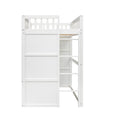 Twin Size House Loft Bed With Ladder White Twin White Solid Wood