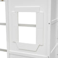 Twin Size House Loft Bed With Ladder White Twin White Solid Wood