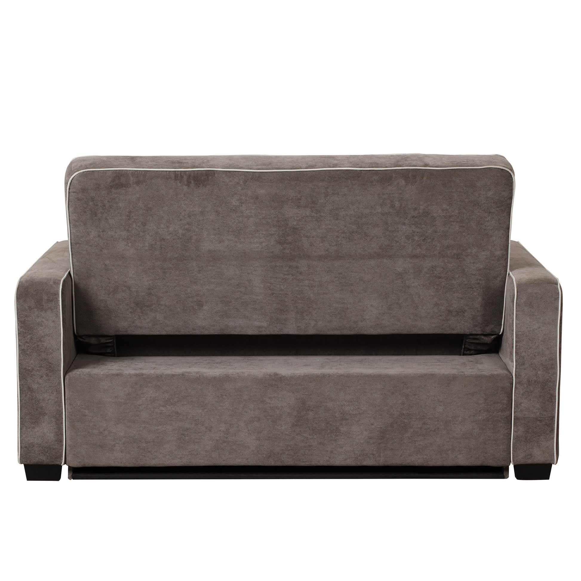 66.5" Upholstered Sleeper Bedpull Out Sofa Bed Couch Attached Two Throw Pillows,Dual Usb Charging Port And Adjustable Backrest For Living Room Space,Brown Gray Brown Gray Foam Polyester 2 Seat