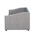 Upholstered Daybed Sofa Bed Twin Size With Trundle Bed And Wood Slat ,Gray Gray Upholstered