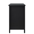 Drawer Dresser Bar Cabinet Side Cabinet,Buffet Sideboard,Buffet Service Counter, Solid Wood Frame,Plasticdoor Panel,Retro Shell Handle,Applicable To Dining Room, Living Room, Kitchen ,Corridor,Black 5 Or More Drawers Black Primary Living Space Drawers