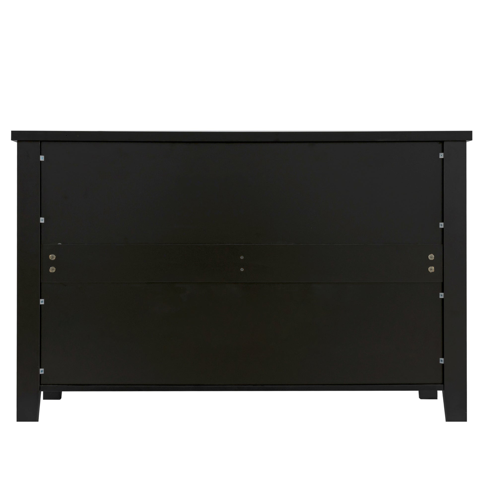 Drawer Dresser Bar Cabinet Side Cabinet,Buffet Sideboard,Buffet Service Counter, Solid Wood Frame,Plasticdoor Panel,Retro Shell Handle,Applicable To Dining Room, Living Room, Kitchen ,Corridor,Black 5 Or More Drawers Black Primary Living Space Drawers